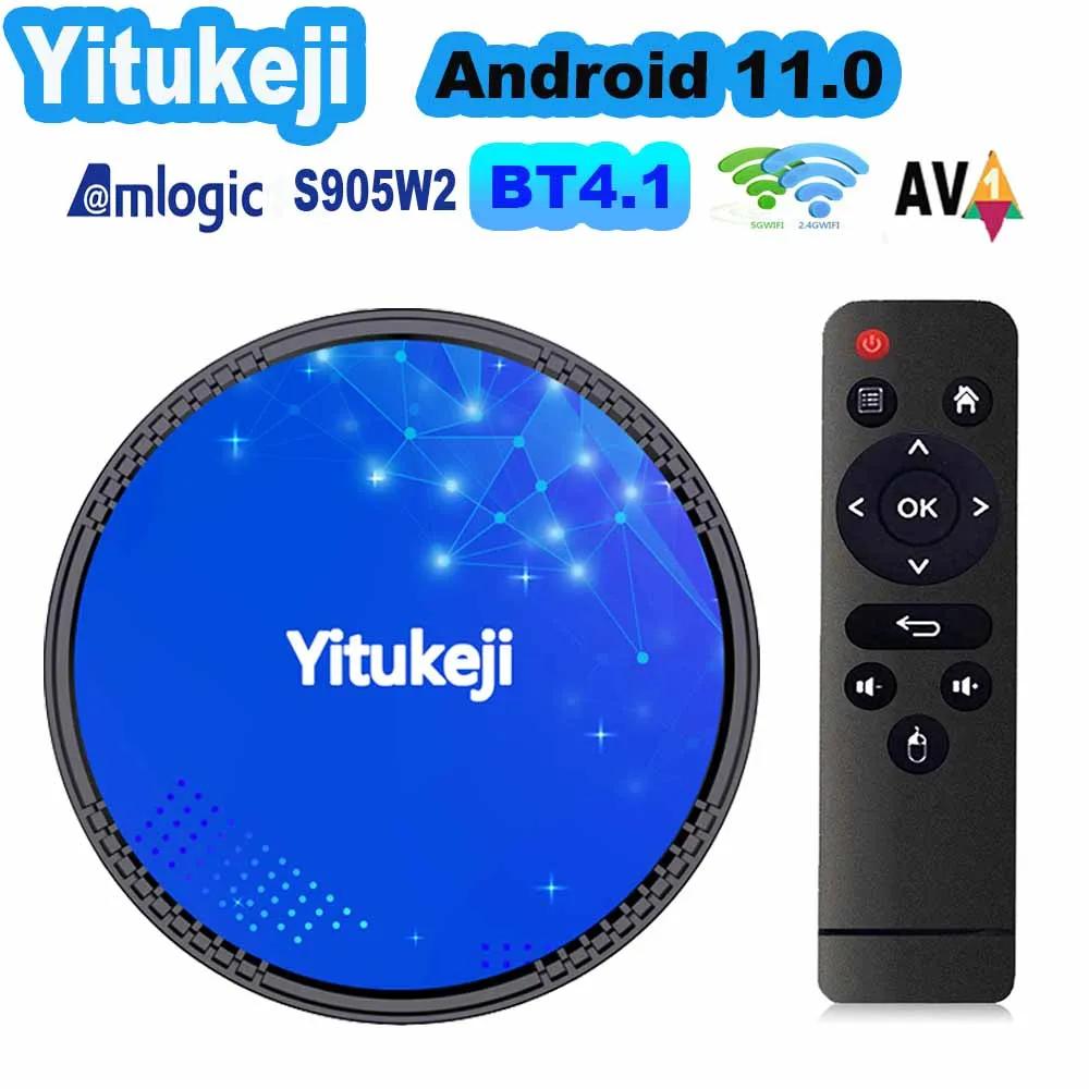Yitukeji W2 ÷ TV ڽ, ȵ̵ 11, Amlogic S905W2, 2.4G, 5G 귣  AV1, 4k, BT4.1, 16GB, 32GB, 64GB